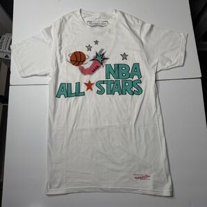 NBA All Stars Shirt Mens Small Basketball Mitchell & Ness Retro 90s Tee